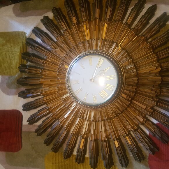 Vintage Mid-Century Starburst Wall Clock MCMLXIX by Syroco - Picture 13 of 16